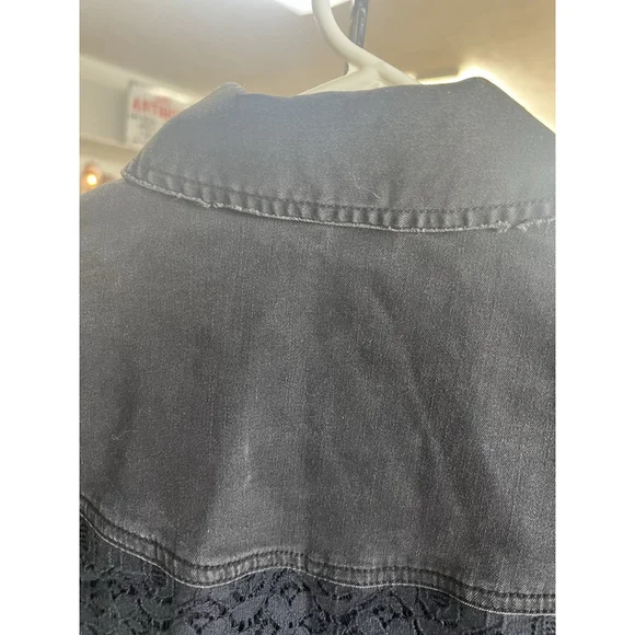 Free People Multi Textured Jacket Womens Size 2 Distressed Button Up GUC - Picture 14 of 16